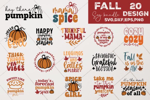 Retro Fall SVG Design Bundle for Real Embroidery Projects
